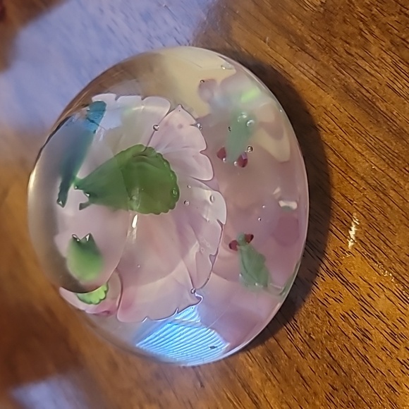 Glass Paperweight with Flora And Frog Design - Picture 4 of 4